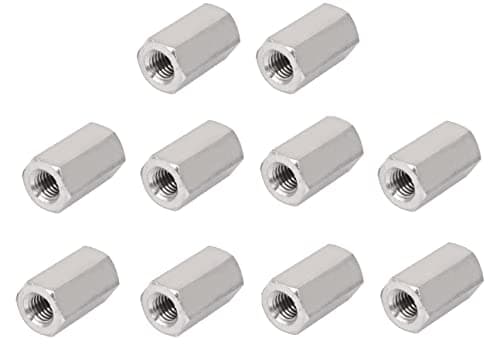 Image of TERF® M8 (8mm) X 24mm Long Hex Coupling Nut Female Threaded Bar Rod Studding Connector Hexagonal Deep Nut For Home Office Workshop Industrial Constructor and Multi Purpose Use - Pack of 10
