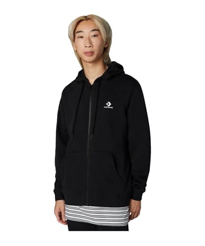 Image of Converse Go-To Embroidered Star Chevron Hoodie with Zip Black Code 10024511-A01, Black, XXL