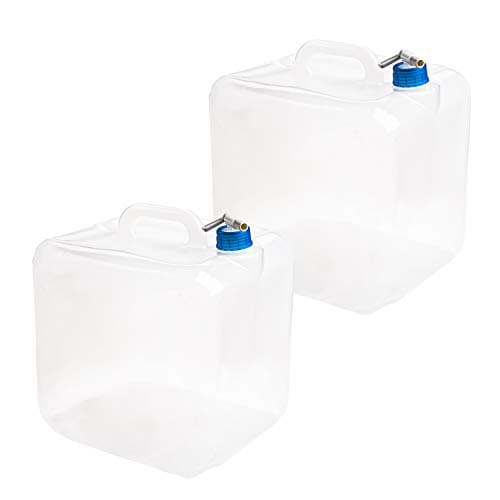 Image of Cedilis 2 Pack 20L Collapsible Water Container with Spigot, Food Safe Water Storage Jug, BPA-Free Camping Water Storage Jug Canteen for Outdoor Hiking & Emergency, Portable, Foldable