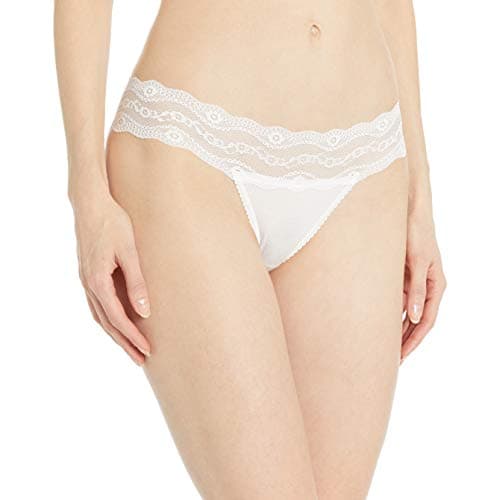 Image of b.tempt'd by Wacoal Women's B.Adorable Thong Panty - white - M