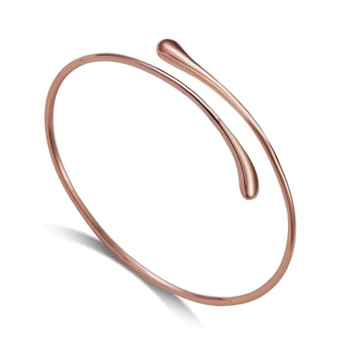 Image of Philip Jones Rose Gold Plated Teardrop Bangle