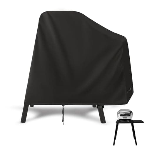 Image of Zuppypaw Barbecue Cover Waterproof, 115 x 67 x 102 cm BBQ Grill Cover for Ninja Woodfire Grill on Stand with Side Table, 420D Heavy Duty BBQ Stand Covers Fit for Ninja OO101/OG701/OG751/OG850/OG901