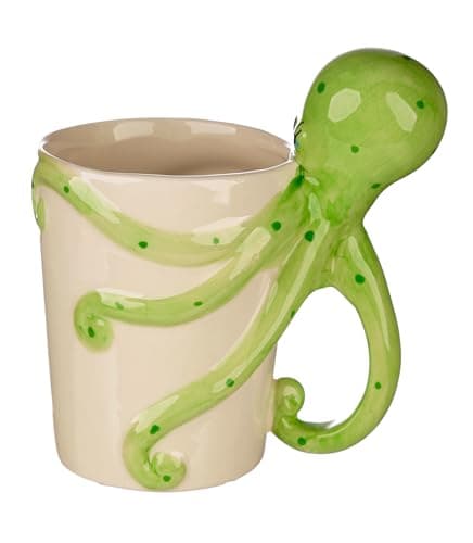 Image of Puckator Lisa Parker Octopus Ceramic Shaped Handle Tea Coffee Mug - Funny Home Accessories - Cute Gifts for Girlfriend - Large Mugs for Men Women Hot Drinks Cups Presents - Secret Santa Gift Cup Set