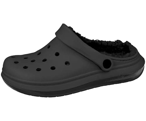 Image of Yinka Shoes Ladies Fleece Lined Dual-Strap Clogs Black 4