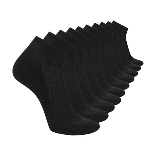 Image of Skechers Men's 10 Pack Cushioned Quarter Crew Socks, Black, 43-47