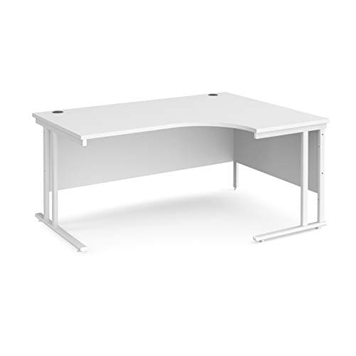 Image of Mr Office Maestro 25 right hand ergonomic desk - white cantilever leg, White, 1600