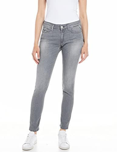 Image of REPLAY Damen Jeans New Luz Skinny-Fit mit Power Stretch, Medium Grey 096 (Grau), 28W / 32L