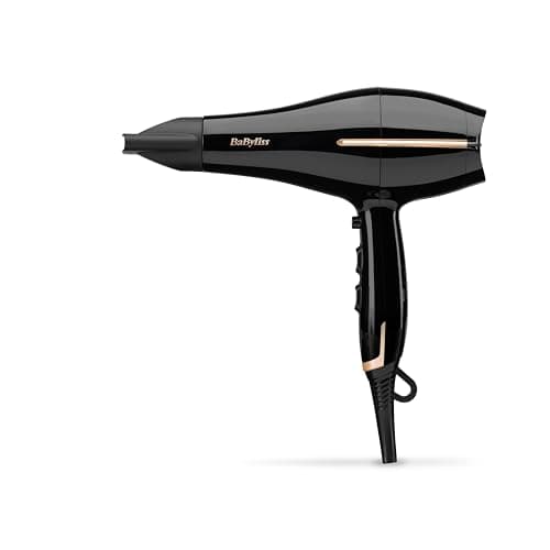 Image of BaByliss Salon Pro Hair Dryer - Powerful 2200W Blow Dryer, AC Professinal Motor, Ionic Frizz-Control, 3 Heat & 2 Speed Settings, Black, 5552U