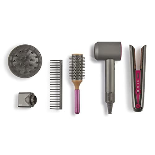 Image of Casdon Dyson Toys. Supersonic and Corrale Deluxe Styling Set. Toy Straightener and Hairdryer with Real Function. Features Interactive Lights and Sounds. For Children Aged 3+