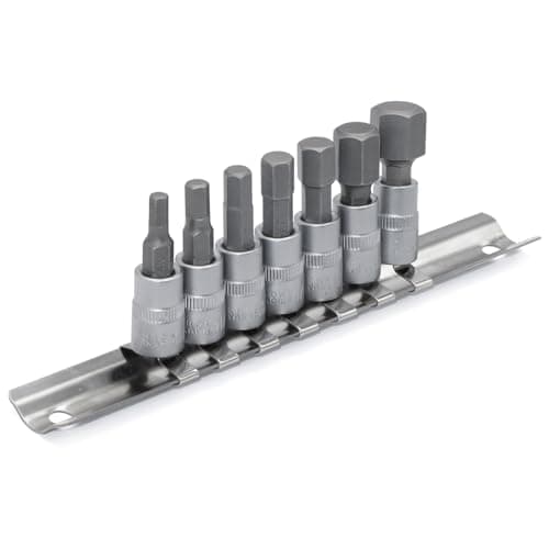 Image of DAKCOS Hex Bit Socket Set 1/4" Drive 7 Pieces Allen Key Socket Set Metric 4mm - 12mm S2 Alloy Steel Bit and CR-V Drive Socket