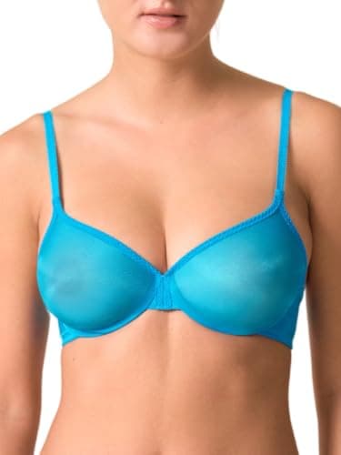 Image of Gossard Glossies Non Padded Moulded Sheer Bra Atomic Blue 38F