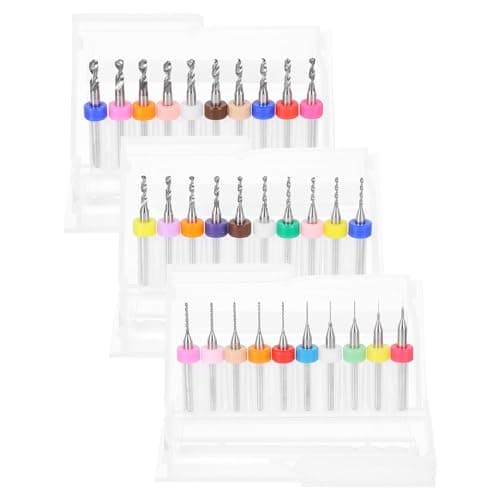 Image of sourcing map 3 Set (30pcs) PCB Drill Bit Set 1/8" Shank 0.1mm-3.0mm Tungsten Carbide Micro Twist Drill Bits Tools for Print Circuit Board Jewelry Plastic Wood Soft Metal