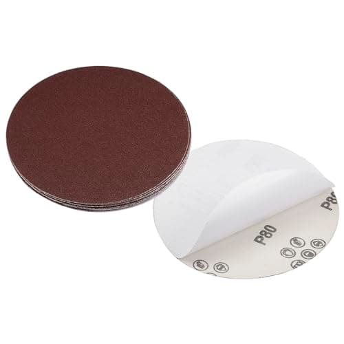 Image of CoCud PSA Sanding Discs, 6 Inch Dia 80 Grits, Self Adhesive Sticky-Back Sandpaper - (Applications: for Woodworking Metal Finishing), 10-Pieces