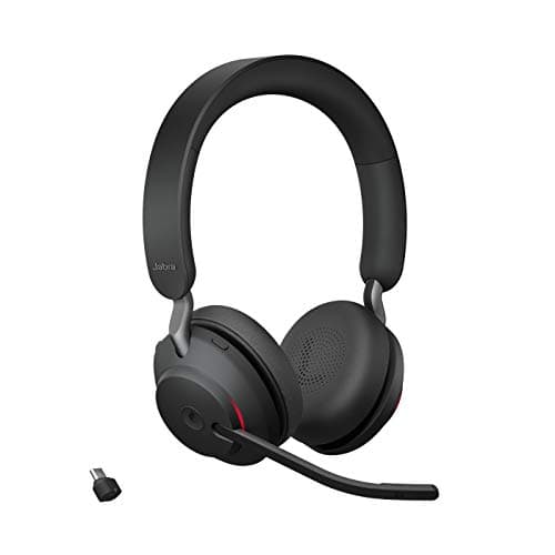 Image of Jabra Evolve2 65 Wireless PC Headset – Noise Cancelling Microsoft Teams Certified Stereo Headphones With Long-Lasting Battery – USB-C Bluetooth Adapter – Black