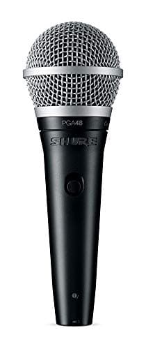 Image of Shure PGA48 Dynamic Microphone - Handheld Mic for Vocals with Cardioid Pick-up Pattern, Discrete On/Off Switch, 3-pin XLR Connector, 15' XLR-to-XLR Cable, Stand Adapter and Zipper Pouch (PGA48-XLR-E)