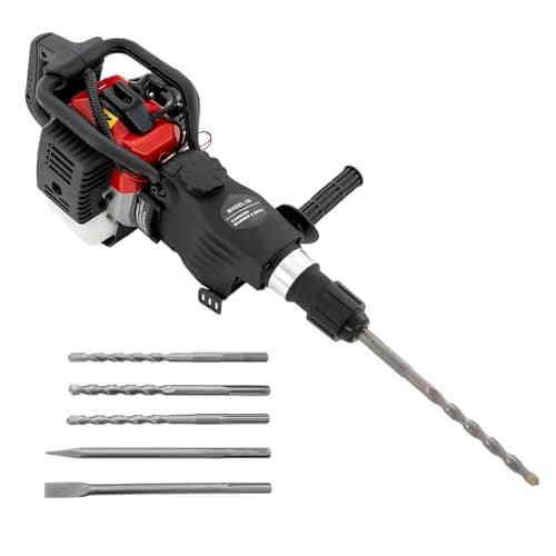 Image of Demolition Hammer 1200W - Heavy Duty Concrete Breaker with Point & Flat Chisel, Ideal for Efficient Drilling, Breaking, Post Driving & Fence Knocking