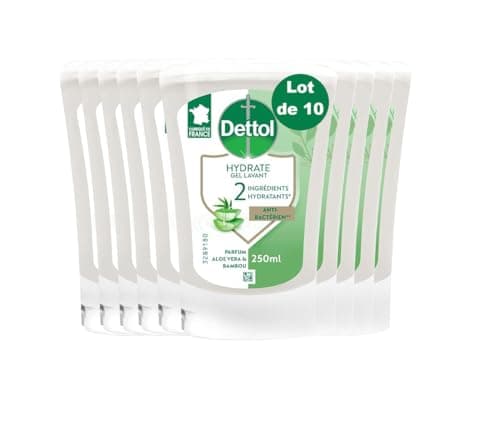 Image of DETTOL 10 No-Touch Liquid Hand Soap Refills 250 ml – Cleansing Action – Aloe Vera