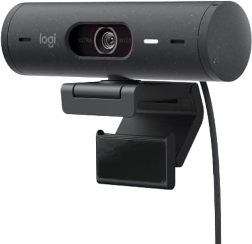 Image of Logitech Brio 500 Full HD Webcam with Auto Light Correction, show Mode, Dual Noise Reduction Mics,Graphite