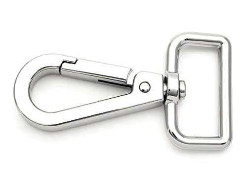 Image of CRAFTMEMORE 2pcs Extra-Thick Lobster Clasps Swivel Snap Hook Metal Push Gate Clip Purse Hardware SC91 (1 1/4 Inches, Silver)