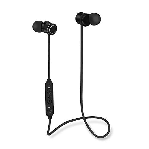 Image of groov e Metal Buds - Wireless Earphones with Remote & Mic - Bluetooth Connectivity - Neckband Headphones with Ergonomic Design - USB Charging - 4hrs Audio Playback - Black