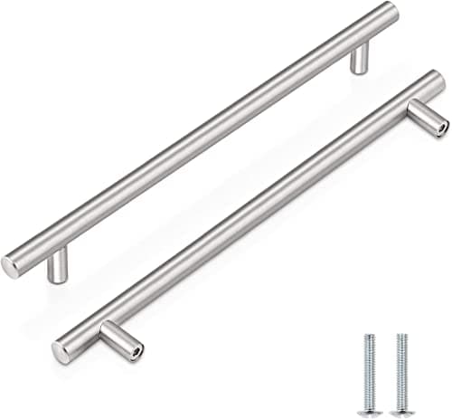 Image of CCHONG 2 Pack Kitchen Cupboard Handles Stainless Steel Kitchen Door Handles Brushed Cabinet Handles Wardrobe Drawer (2 Pack Silver, Hole Centre 160mm)