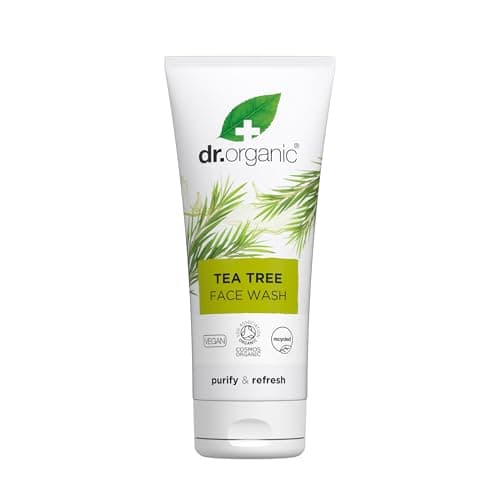 Image of Dr Organic Tea Tree Face Wash, Cleansing, Purifying, Mens, Womens, Oily Skin, Natural, Vegan, Cruelty-Free, Paraben & SLS-Free, Organic, Recycled & Recyclable, Organic, 200ml, Packaging may vary