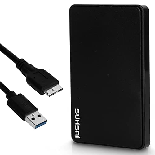 Image of SUHSAI 500GB External Hard drive USB 3.0, 2.5" Portable External Hdd, Hard disk, Ultra Slim Storage and Backup Drive, USB Hard drive Compatible with Gaming Console, PC, Mac,Laptop, Desktop (Black)