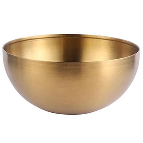 Image of XIAOJUN Large Capacity Stainless Steel Salad Bowls Korean Soup Rice Noodle Ramen Bowl Kitchen Food Container,Gold,15X7CM