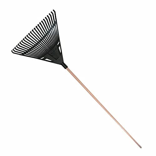 Image of Easy Shopping® Garden Lawn Leaf Rake 20 Tooth Tines 150cm Strong Long Handle Lightweight Comfortable Grip Black Blade