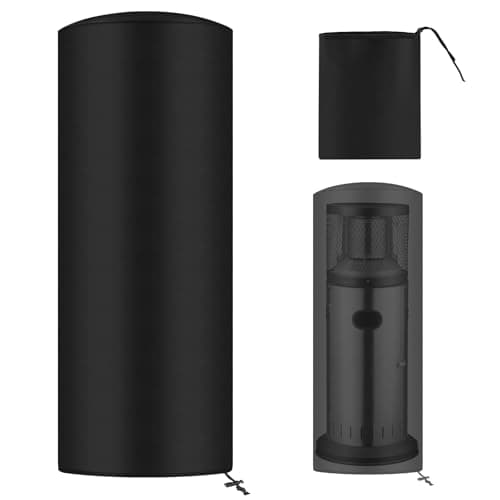 Image of AOOWU Patio Heater Cover, Outdoor Heavy Duty 210D Oxford Fabric, Waterproof Windproof UV Protection, Outdoor Heater Cover, Garden Heater Covers with Adjustable Hem Cord (50 X 50 X 120 CM)