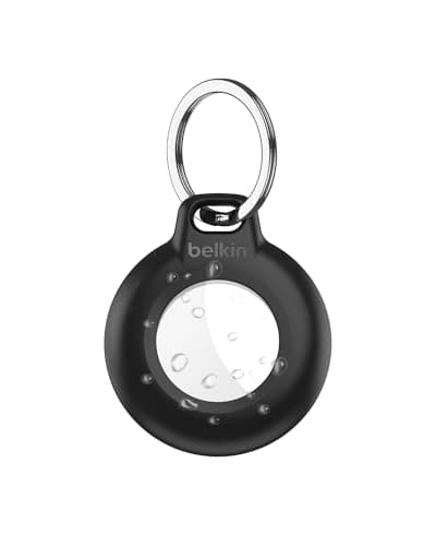 Image of Belkin Waterproof Apple AirTag Secure Holder with Key Ring, Durable Scratch-Resistant AirTag Case, Protective AirTag Keychain Accessory for Keys, Pets, Luggage, Backpacks, and More - Black (1-pack)