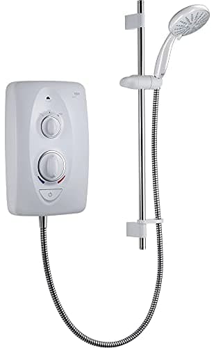 Image of Mira Sprint White 4-Spray Pattern Gloss Electric Shower (Dep: 107mm H: 329mm W: 225mm, 3.25kg), 9.5kW