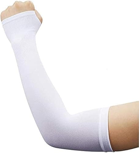 Image of Lookka Arm Sleeves UV Protection,Cooling Arm Sleeves for Women and Men, Sun UV Protection Breathable Arm Sleeves, Compression Outdoor Sports Sleeves to Cover for Cycling Hiking(White
