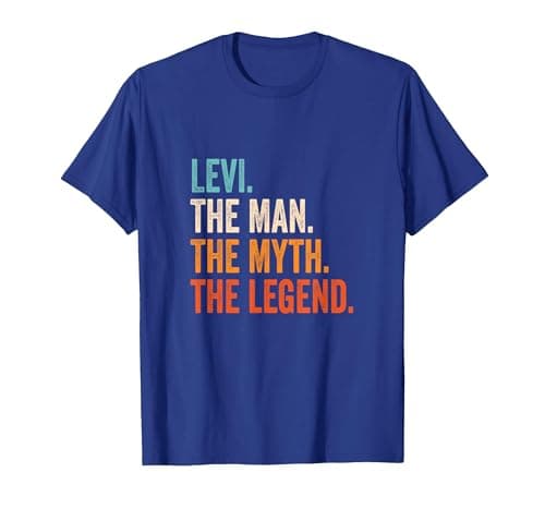 Image of Levi The Man The Myth The Legend First Name Levi T-Shirt, Men, Royal Blue, Medium