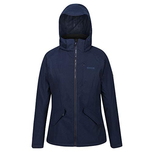 Image of Regatta Womens Highside V Waterproof Breathable Taped Seams Insulated Hooded Jacket WITH Zipped Pockets Jacket - Navy, 20