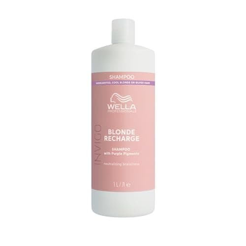 Image of Wella Professionals INVIGO BLONDE RECHARGE Shampoo - Colour Protection Purple Shampoo for Blonde Hair - With Vitamin E - 1000ML