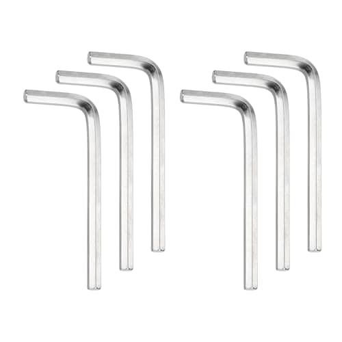 Image of sourcing map 6pcs Hex Key Wrench 5mm Cr-V Steel L-Shape Hexagon Metric Wrenches Repairing Tool for Home DIY Bike Motorcycle Repair, Silver