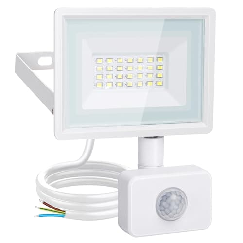 Image of Aigostar Security Lights Outdoor Motion Sensor, 20W PIR Floodlight, 1650 Lumens Security Light 6500K, IP65 Waterproof Motion Sensor Lights Outdoor Main Powered for Backyard, Garden