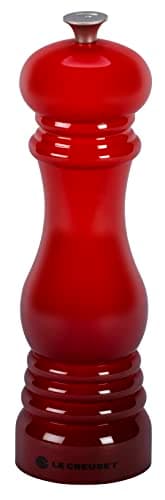 Image of Le Creuset Classic Adjustable Pepper Mill Grinder, Chip-Resistant ABS Plastic, Anti-Corrosion, 40g, 21 cm, Cerise, 96001900060000