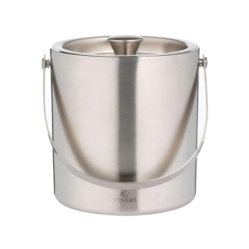 Image of Viners Barware Silver Stainless Steel Double Wall Ice Bucket, 1.5L