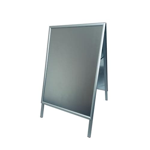 Image of Deflecto A1 Aluminium Pavement Display Board with Snap Frame -Silver, A1 Display Boards Free Standing, Literature Sign Holder, Notice Board Signs