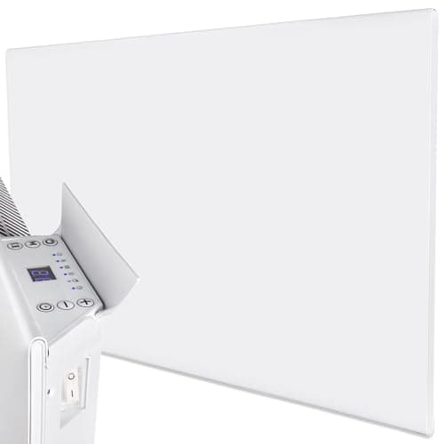 Image of MYLEK Panel Heater Radiator 2KW Electric - Daily and Weekly Timer, Digital Thermostat - Wall Mounted Slim White Panel Heater for Bathroom, Office, Bedroom, Garage (2000 Watt) Lot 20 Compliant