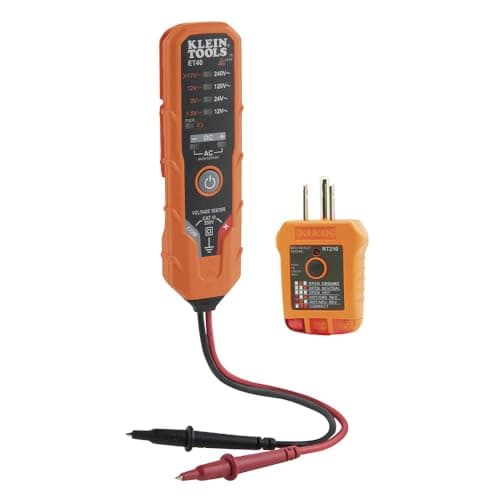 Image of Klein Tools ET40VP Voltage Tester Kit, GFCI Receptacle Tester, AC/DC Voltage Tester, Detects Common Electrical Wiring Problems