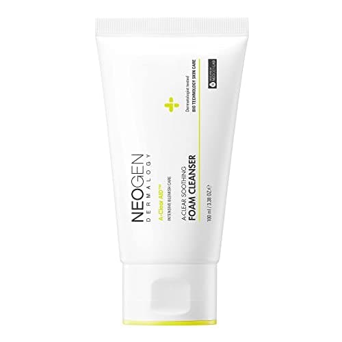 Image of DERMALOGY by NEOGENLAB A-Clear Soothing Foam Cleanser 3.38 oz (100ml) - Clogged Pores & Sebum Cleansing Foam for Acne-Prone Skin with Salicylic Acid, Tea Tree, Centella Asiatica - Korean Skin Care