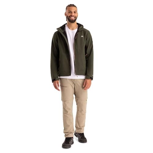 Image of Trespass Mens Softshell Jacket Dante - Grown on Hood, 2 Zip Pockets, Adjustable Cuff, Contrast Zipper, Bonded Back, Logo