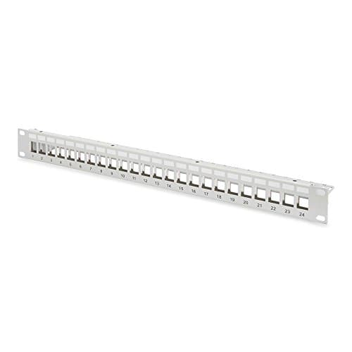 Image of DIGITUS RAL 7035 Patch Panel Housing 1HE for Keystone Module 24-Port / 48.3 cm / 19 Inch for RJ45 and LWL Modules Grey