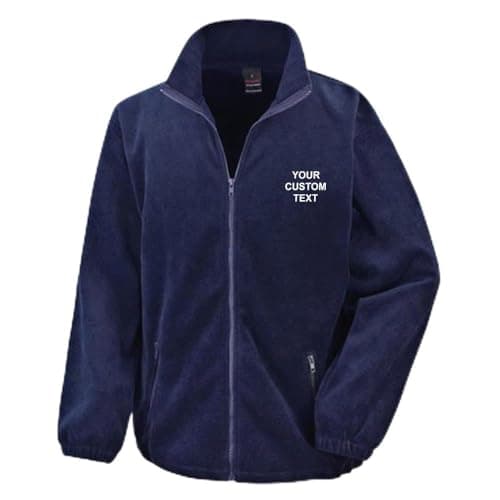 Image of Stars and Stripes (M) R220X Personalised Core Outdoor FLEECE JACKET, CUSTOM TEXT on FLEECE JACKET Navy FRONT print Medium