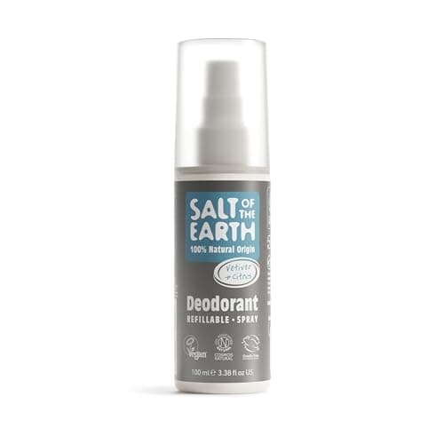 Image of Salt of the Earth – Refillable Natural Deodorant Spray – 100% Natural Origin Ingredients - Vegan, Long Lasting Protection – Suitable For Women, Men & Kids - 100ml (Vetiver & Citrus)