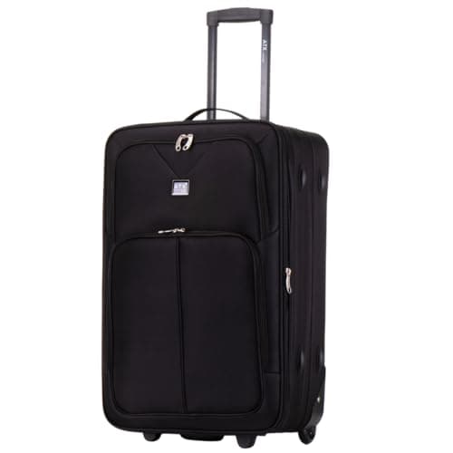 Image of ATX Luggage 26” Medium Suitcase Expandable Durable Lightweight Suitcase with 2 Wheels & Built-in 3 Digit Combination Lock (Black, 79 Liter)