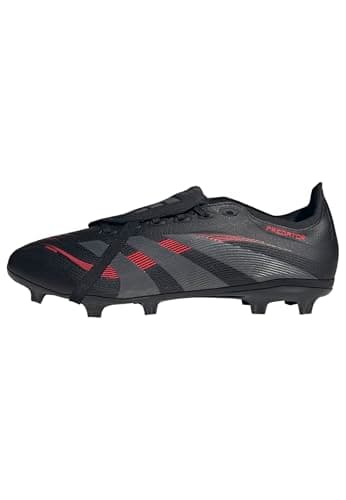 Image of adidas Unisex Predator League FOLD-Over Tongue Firm Ground/Multi Ground Football Boots, Core Black/Grey Four/Lucid Red, 8 UK